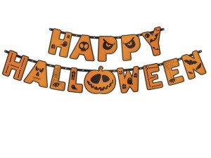 Baner Happy Halloween z dynią 185 cm.