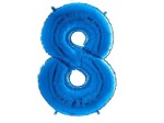 Balon foliowy cyfra 8 niebieska 66 cm. GRABO