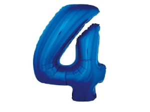 Balon foliowy cyfra 4 niebieski 92 cm. 