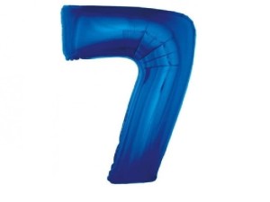 Balon foliowy cyfra 7 niebieski 92 cm. 