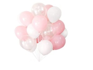 Zestaw balonów różowo białych 10 szt. / 12 cali