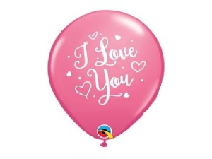 Balon I love you różowy 11 cali / 1 szt.