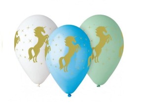 Balony jednorożec pastelowe mix 13 cali / 5 szt.