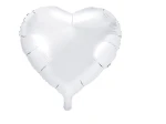 Balon foliowy serce białe 45 cm.