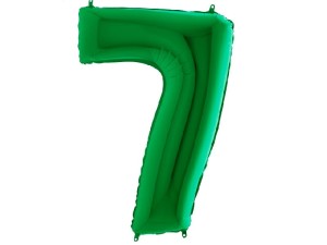 Balon foliowy cyfra 7 zielona 102 cm.  GRABO