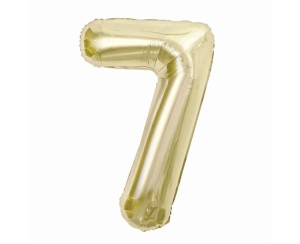 Balon foliowy cyfra 7 szampańska 85 cm. 