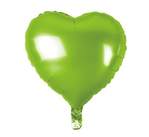 Balon foliowy serce j. zielony 18 cali.