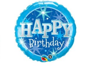 Balon foliowy Happy Birthday niebieski 18 cali.