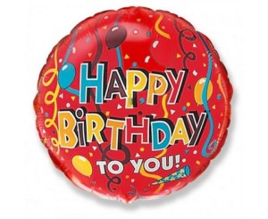 Balon Happy Birthday to You czerwony 18 cali.