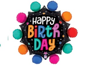 Balon foliowy Colorful Circles Birthday 74 cm.