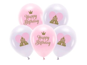 Balony Happy Birthday Księżniczka 33 cm. 5 szt. Eco