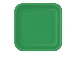 Talerzyki kwadratowe zielone 18 cm. / 16 szt. 