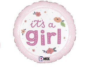 Balon foliowy It's a Girl GRABO 46 cm.