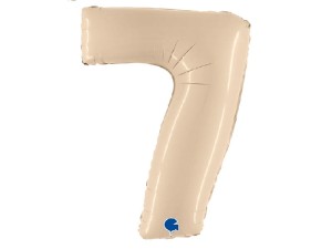 Balon foliowy cyfra 7 satin  cream 102 cm. Grabo