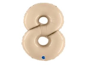 Balon foliowy cyfra 8 satin  cream 102 cm. Grabo