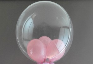 Balon Bubble Deco z balonikami i helem 60 cm. QL