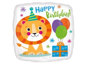 Balon foliowy Lew Happy Birthday 18 cali.