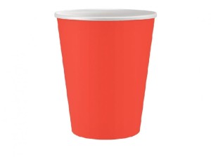 Kubeczki papierowe jednokolorowe czerwone 250 ml. / 6 szt.