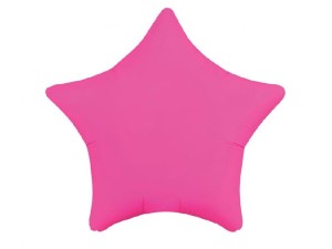 Balon foliowy Gwiazdka różowy fluor 19 cali.