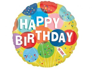 Balon foliowy Sunny balloons Birthday 18 cali. 