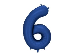 Balon foliowy cyfra 6 granat 86 cm.