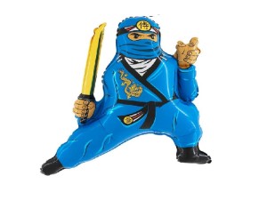 Balon foliowy Ninja niebieski 35 cali.