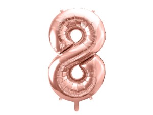 Balon foliowy cyfra 8 rose gold 86 cm.