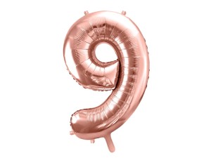 Balon foliowy cyfra 9 rose gold 86 cm.