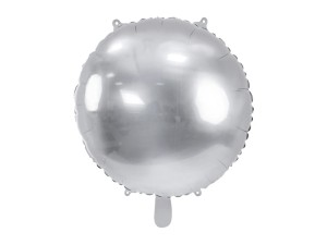 Balon foliowy okrągły srebrny 45 cm.