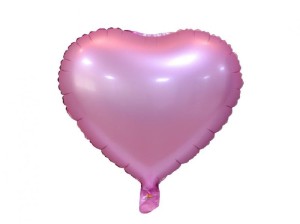 Balon foliowy serce matowe różowe 18 cali.