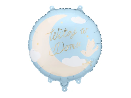 balon foliowy witaj w domu niebieski