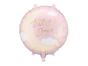 Balon foliowy Witaj w domu różowy 35 x 35 cm.