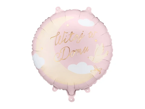 Balon foliowy witaj w domu w kolorze rozowym.