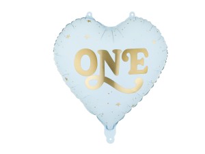 Balon foliowy One serce niebieskie 45 cm.