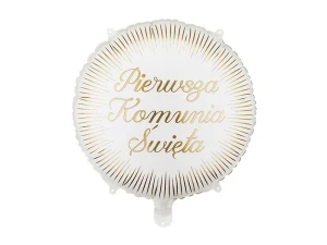Balon foliowy pastylka Pierwsza Komunia Święta 35 x 35 cm.