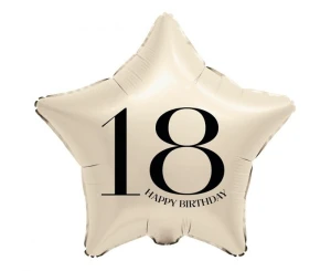 Balon foliowy 18 gwiazdka kremowa 44 cm.