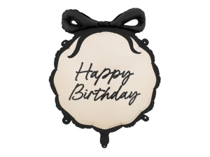 Balon foliowy Happy Birthday Kokardka 47,5 x 45 cm.