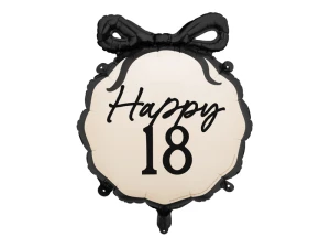 Balon foliowy pastylka ''Happy 18'', 47,5 x 45 cm.