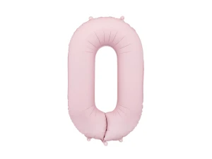 Balon foliowy cyfra 0 jasny różowy 86 cm.