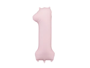 Balon foliowy cyfra 1 jasny różowy 86 cm.