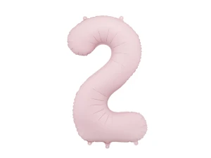 Balon foliowy cyfra 2 jasny różowy 86 cm.