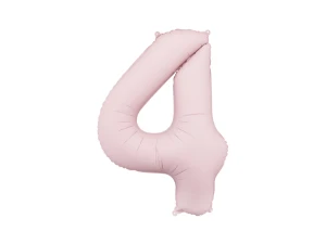 Balon foliowy cyfra 4 jasny różowy 86 cm.