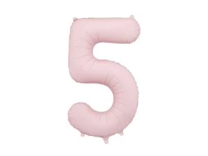 Balon foliowy cyfra 5 jasny różowy 86 cm.