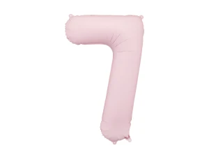 Balon foliowy cyfra 7 jasny różowy 86 cm.