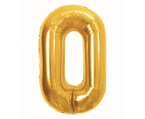 Balon foliowy cyfra 0 Royal gold 85 cm