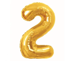Balon foliowy cyfra 2 Royal gold 85 cm.