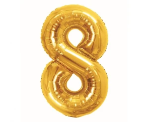 Balon foliowy cyfra 8 Royal gold 85 cm.