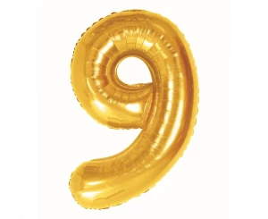 Balon foliowy cyfra 9 Royal gold 85 cm.