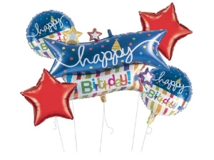 Balony foliowe Zestaw Happy Birthday, 5 szt.