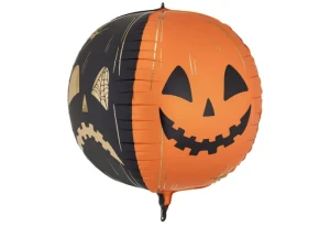 Balon foliowy Straszne dynie, 50 cm, pomarańczowo-czarne
